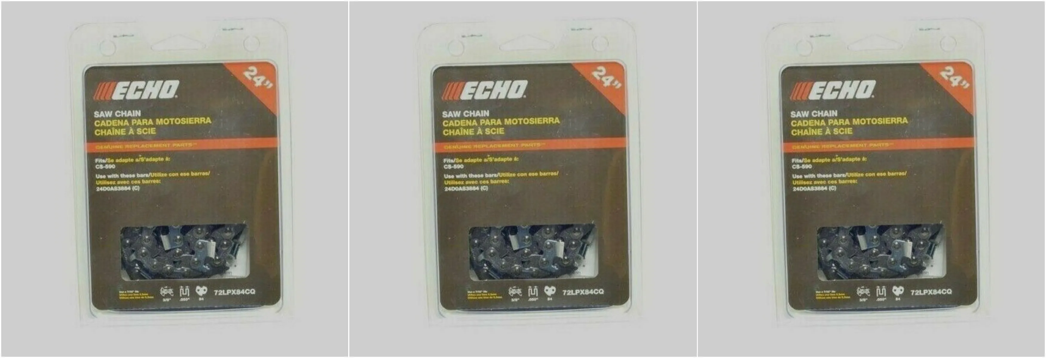 (3 PACK) 72LPX84CQ Genuine Echo 24" Chainsaw Chain CS-590