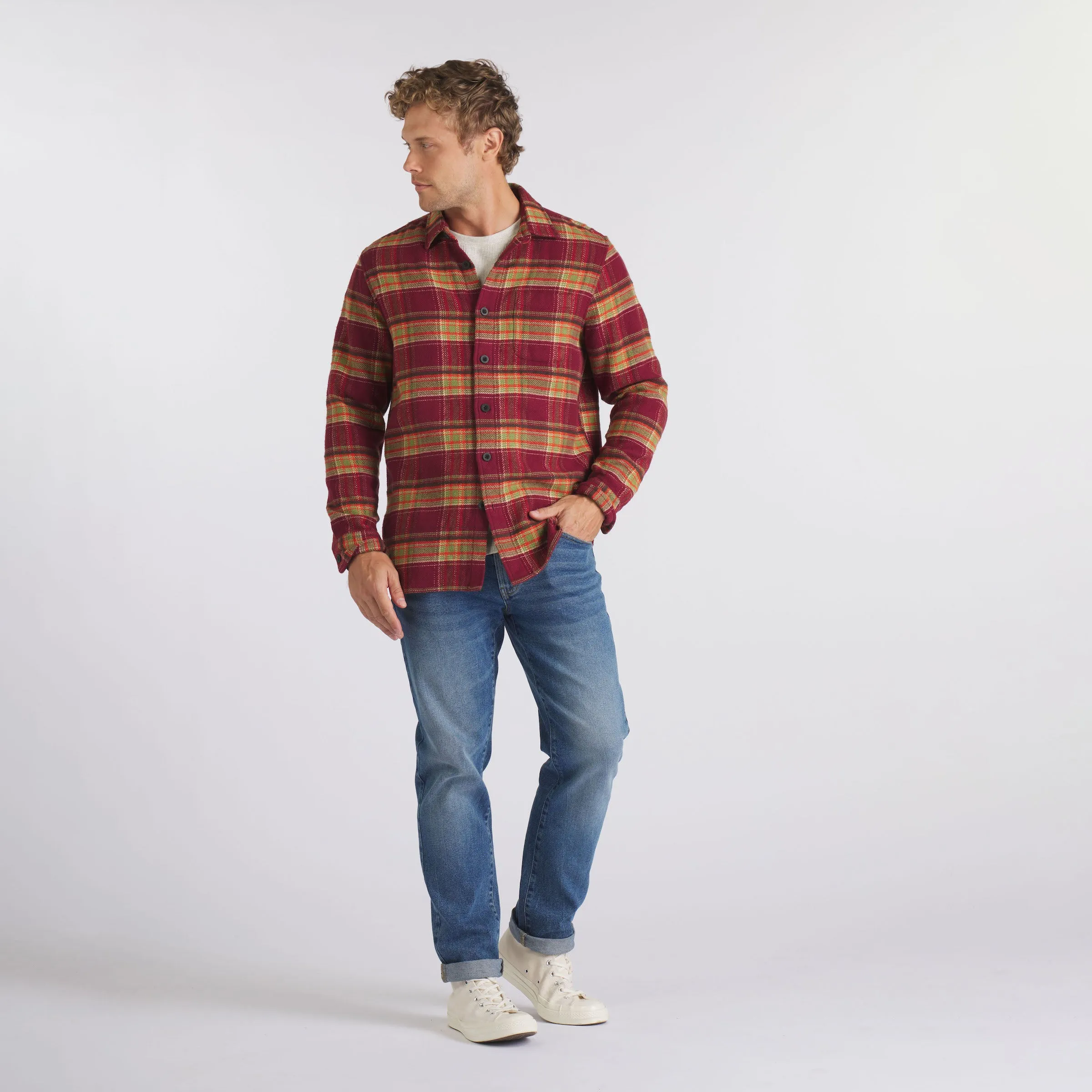 Adirondack Heritage Flannel - Burgundy Oil Green