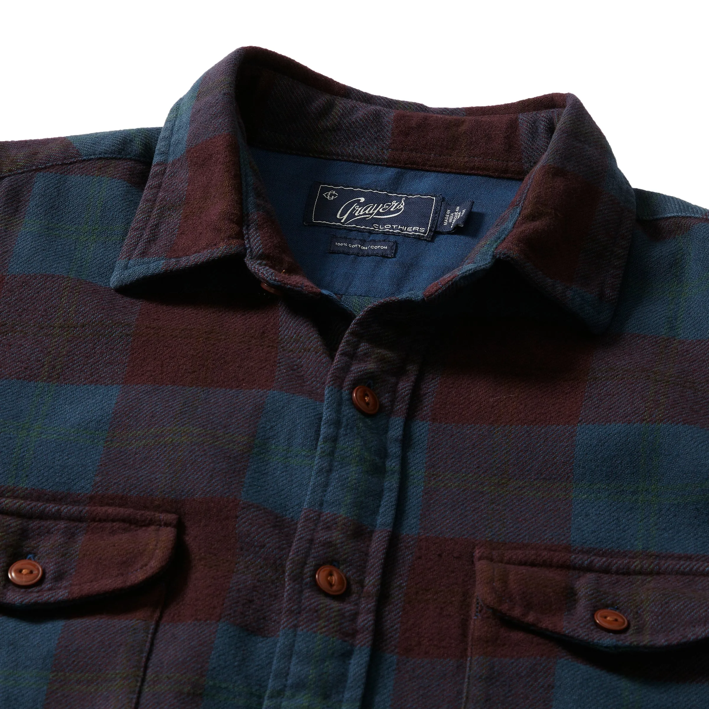 Boseman Heritage Flannel - Burgundy Slate