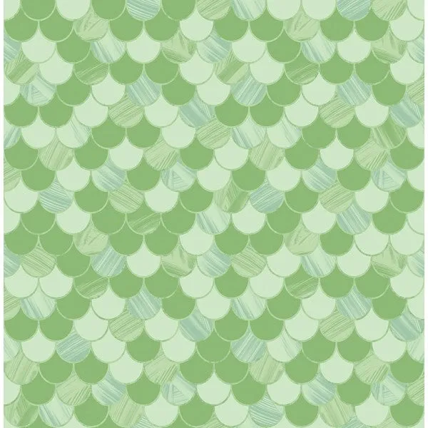 Catalina Scales Wallpaper in Green from the Tortuga Collection