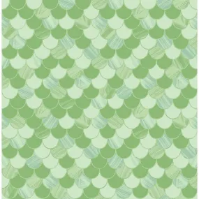 Catalina Scales Wallpaper in Green from the Tortuga Collection