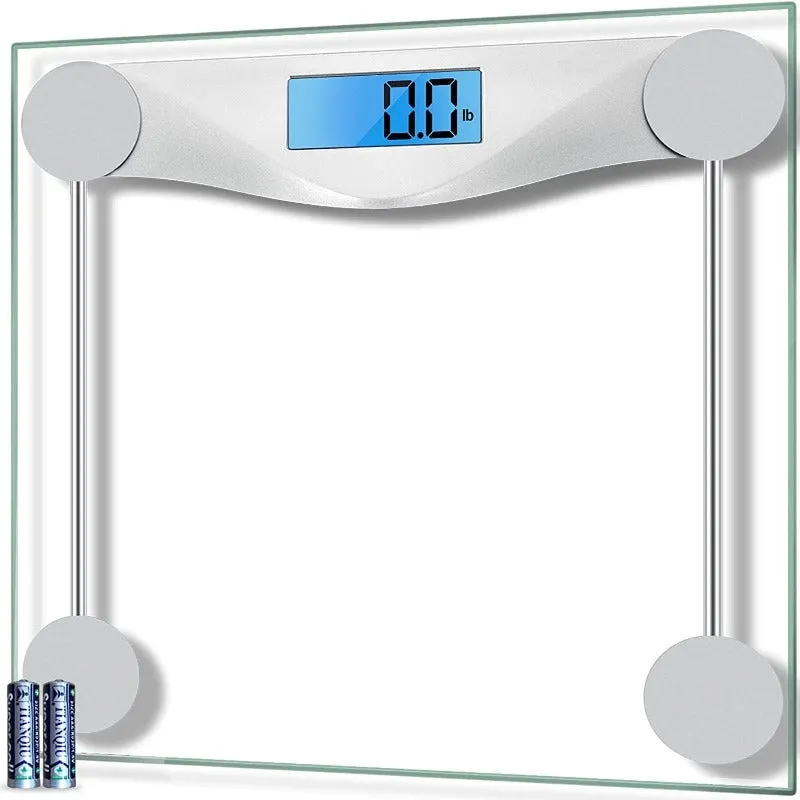 Digital Body Weight Bathroom Scale, Large Blue LCD Backlight Display, High Precision Measurements