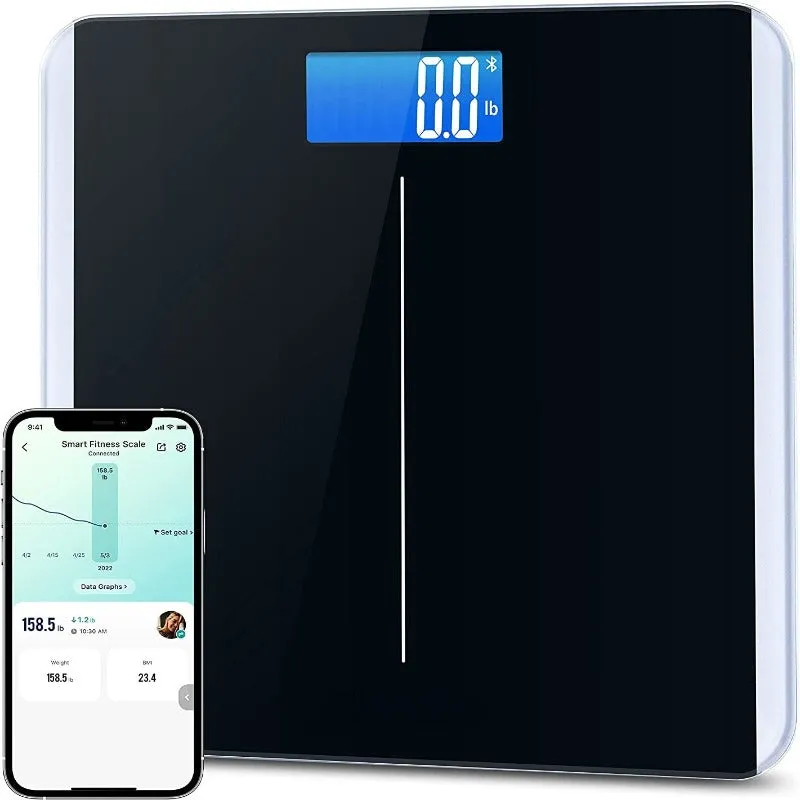 Digital Body Weight Bathroom Scale, Large Blue LCD Backlight Display, High Precision Measurements