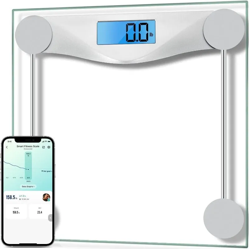 Digital Body Weight Bathroom Scale, Large Blue LCD Backlight Display, High Precision Measurements