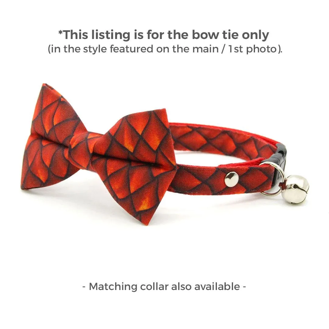 Dragon Cat Bow Tie - "Dragon Scales - Red" - Fantasy Bow Tie for Cat / Smaug, Game of Thrones / Cat   Small Dog Bowtie