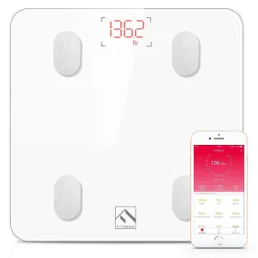 FITINDEX Bluetooth Body Fat Scale, Smart Wireless Digital Bathroom Weight Scale Body Composition Monitor Health Analyzer with Smartphone