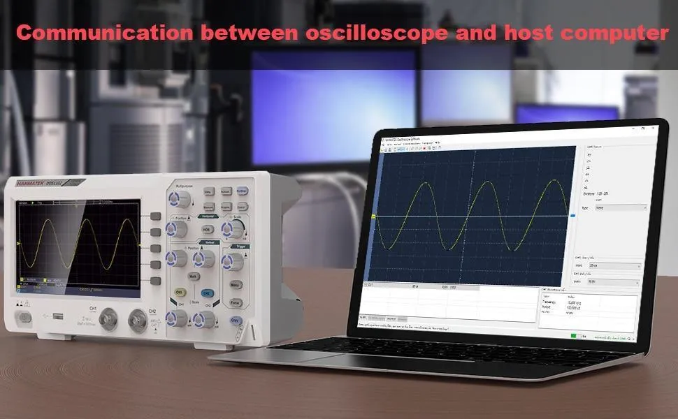 Hanmatek DOS1102 Digital Oscilloscope: 100mhz 2 channel 1gsa/s 7 inch LCD USB PC Connection