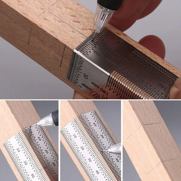 Levoite™ Pro T-Rules Measure Marking Scribing Ruler for Woodworking