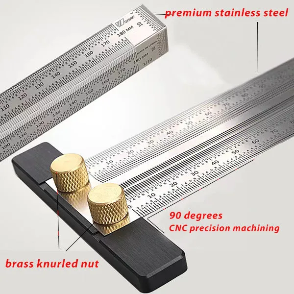 Levoite™ Pro T-Rules Measure Marking Scribing Ruler for Woodworking