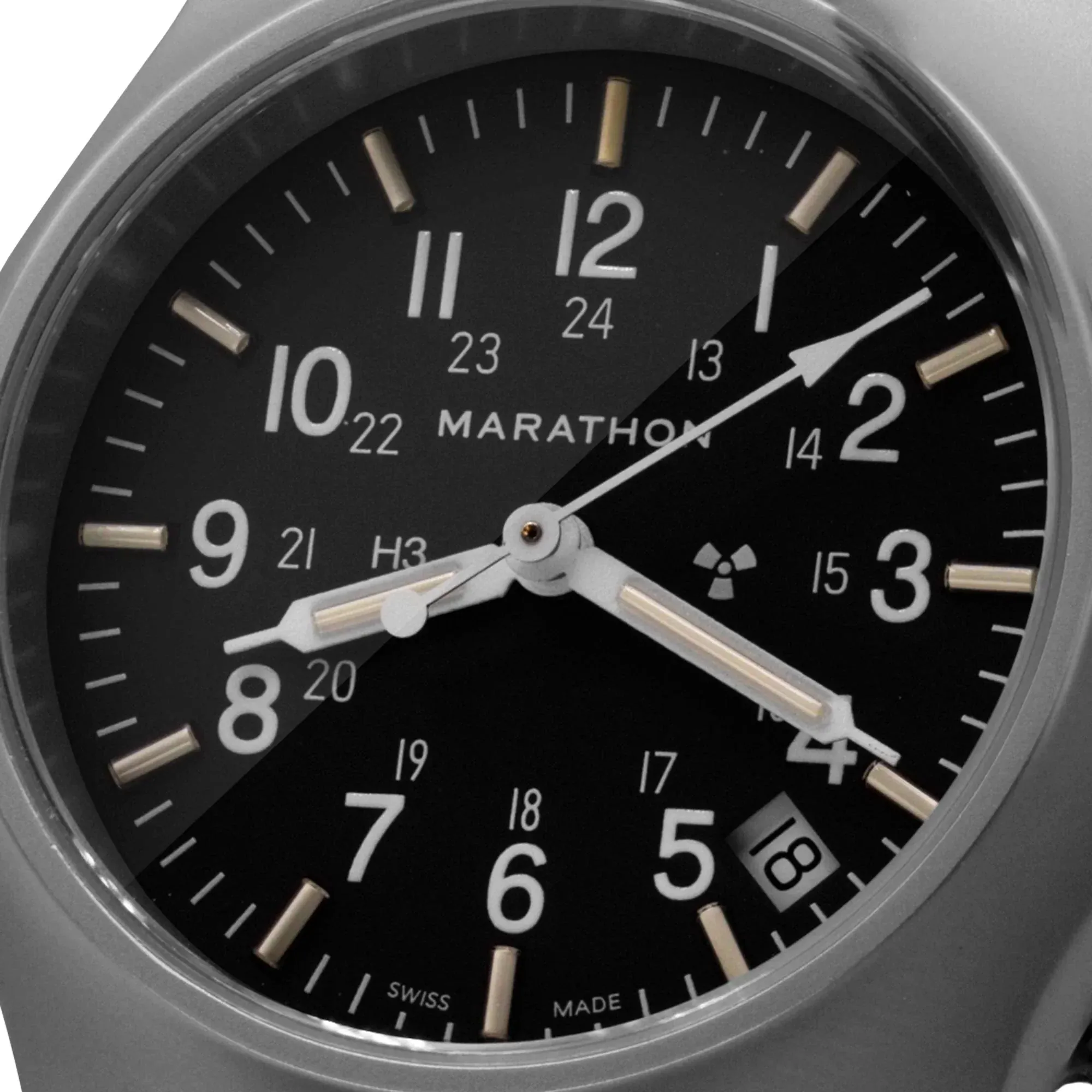 Marathon Re-Issue Stainless Steel GP Quartz with Date (GPQ) 39mm No Government Markings Stainless Steel WW194015SS-NGM