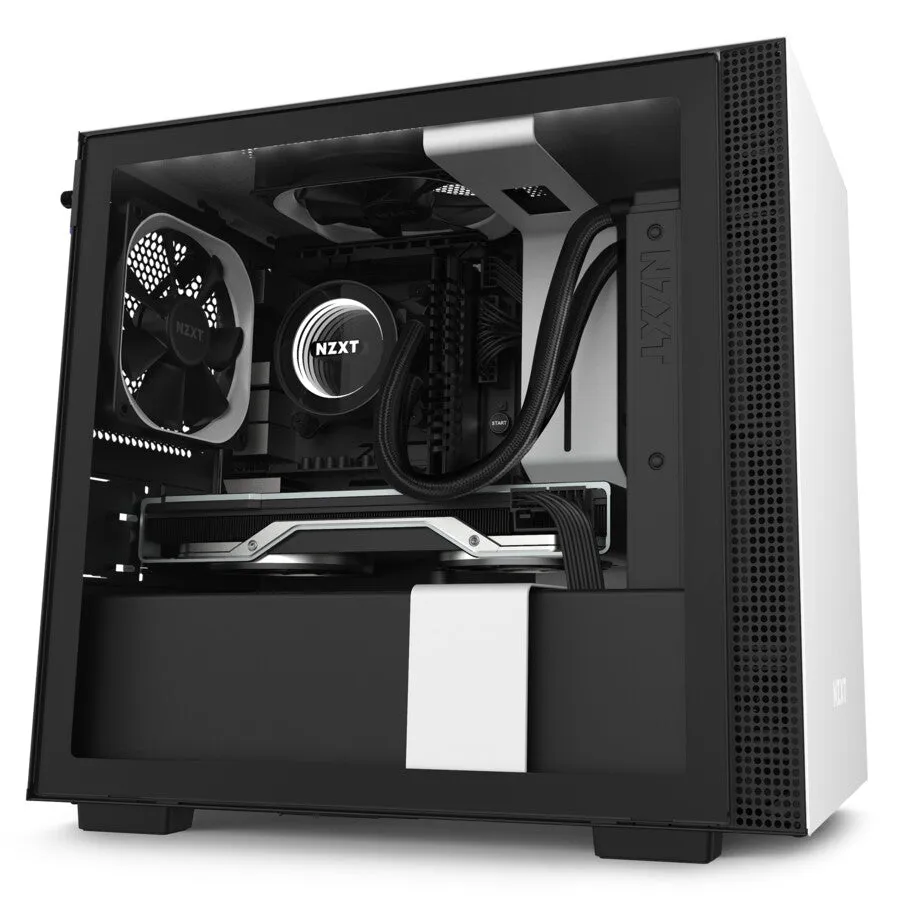 NZXT H210i Matte White Mini Tower Black, White