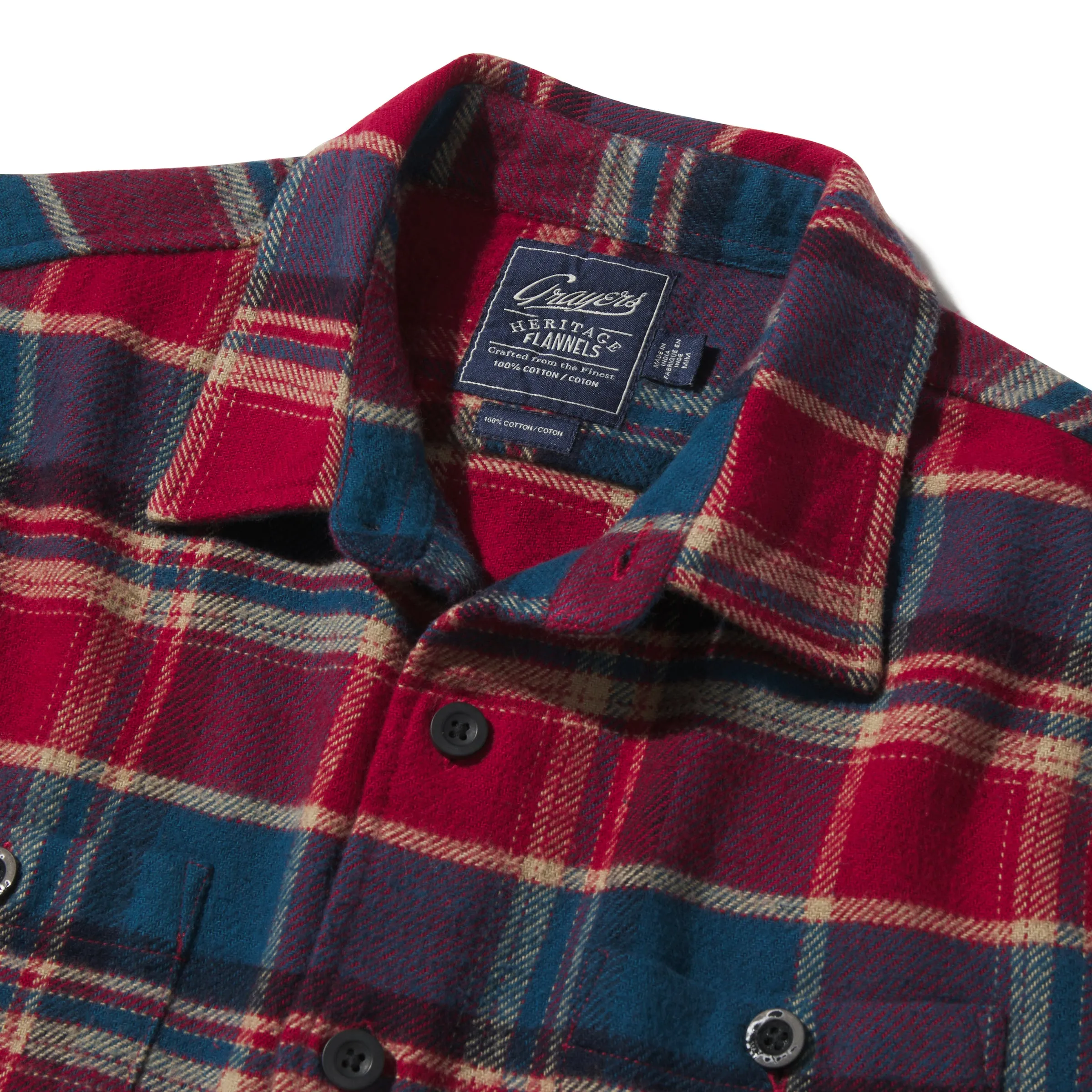 Scarboro Heritage Heavy Flannel  - Red Teal Plaid