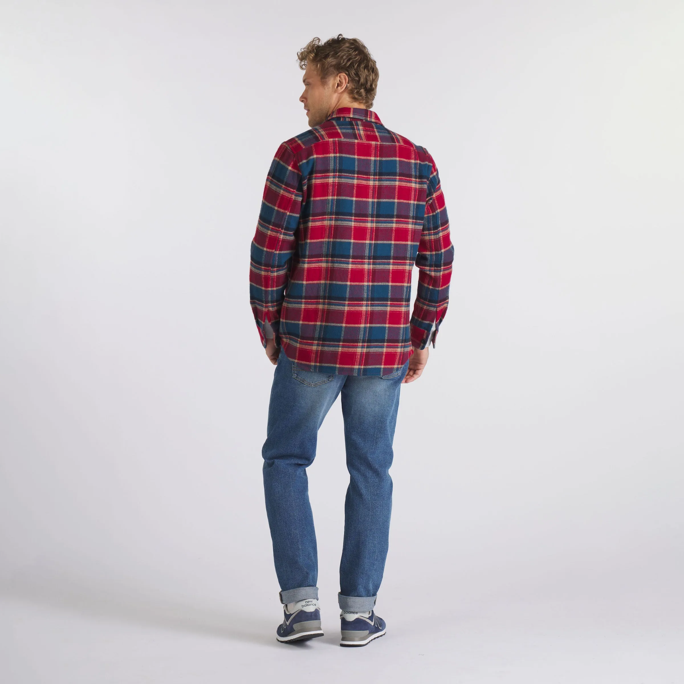 Scarboro Heritage Heavy Flannel  - Red Teal Plaid