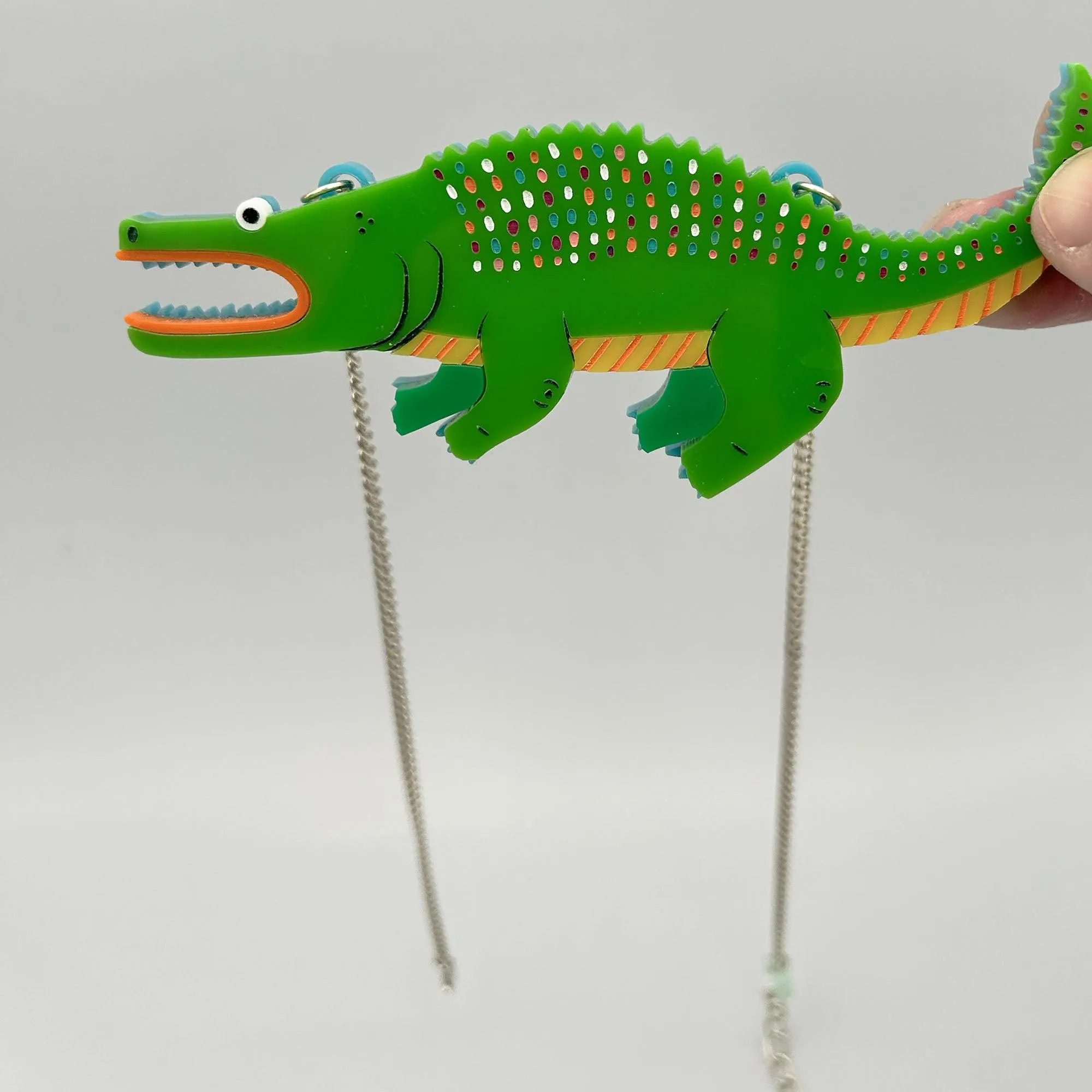 “Tic Tac” Alligator Necklace