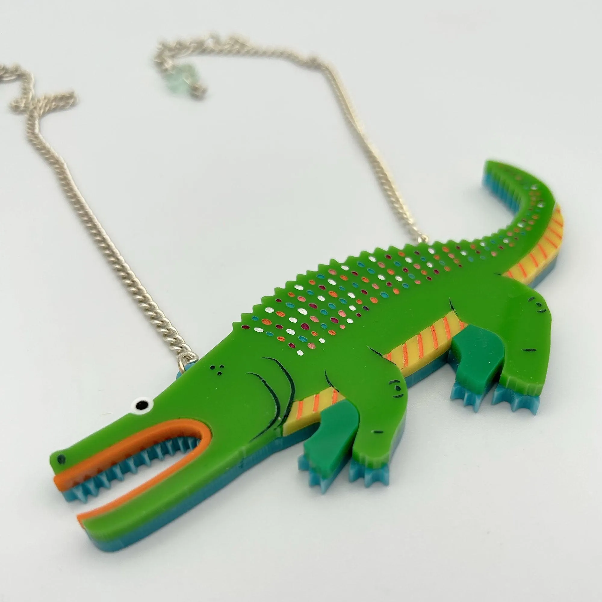 “Tic Tac” Alligator Necklace