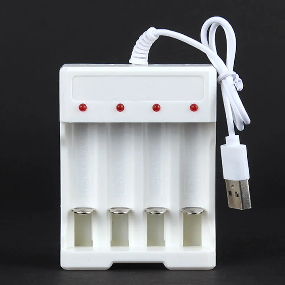 US 4 Slot Battery Charger For AA AAA Rechargeable Ni-MH Ni-CD Li-Ion Batteries