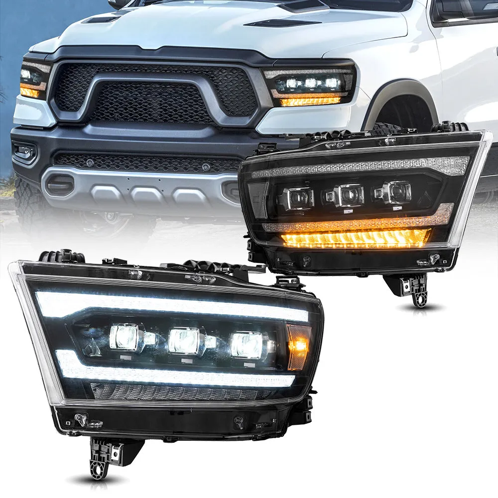 VLAND Matrix Projector Headlights For Dodge RAM 1500 2019-2024 5th Gen (DT) [SAE. DOT.]