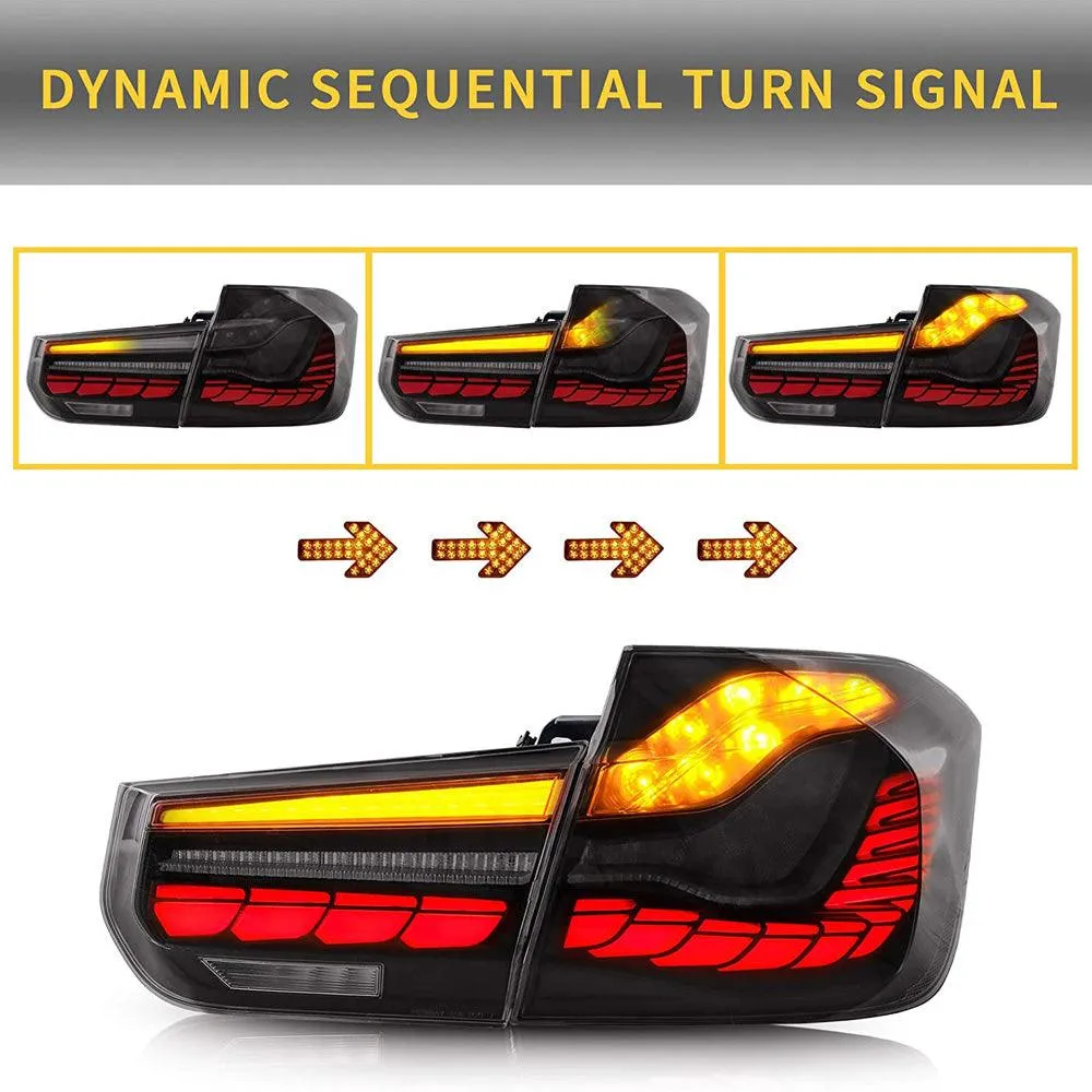 VLAND OLED Tail Lights For BMW 3-Series F30 F35 F80 M3 6th Gen Sedan 2012-2018 [E-MARK. DOT.]